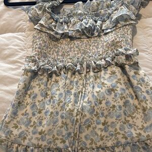 For Love And Lemons Blue Floral Mini Dress NWOT